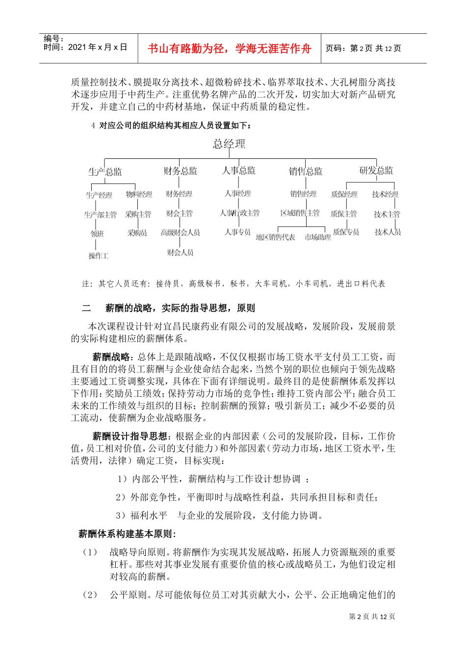 某某药业公司薪酬体系设计_第2页