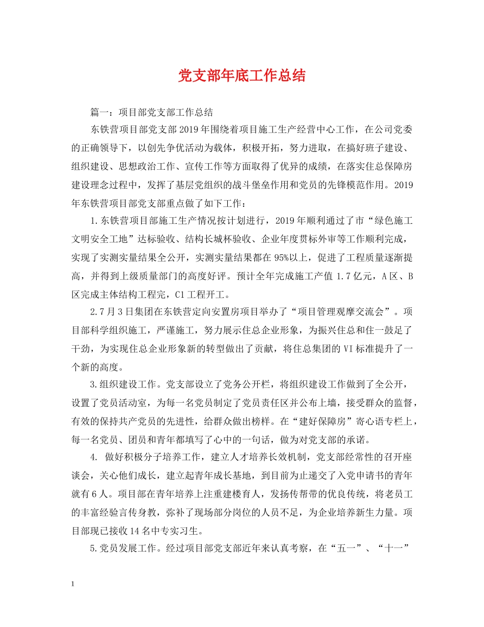 党支部年底工作总结 _第1页