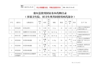 最新家基本药品