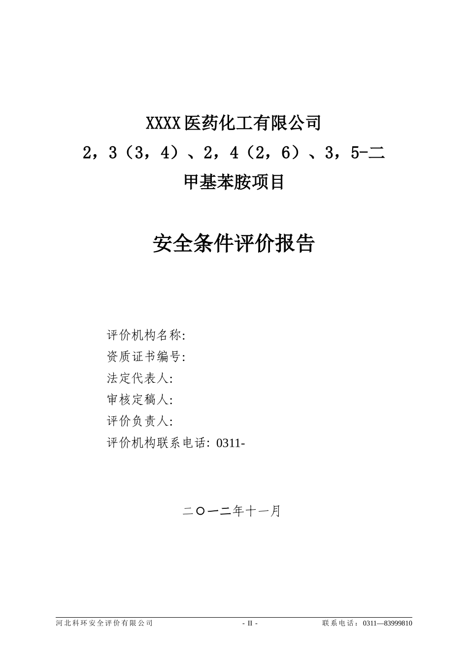 河北大鹏医药化工有限公司设立安全评价_第2页