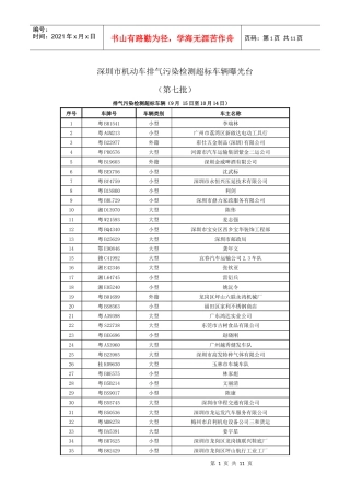 深圳市机动车排气污染检测超标车辆曝光台