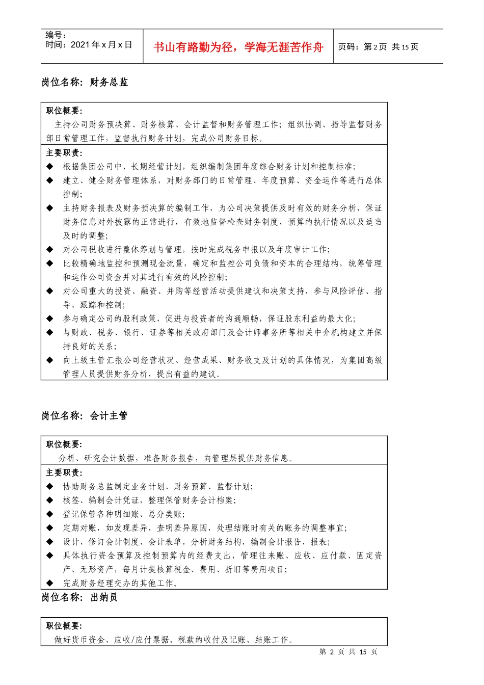 某电子科技股份公司岗位职责大全_第2页