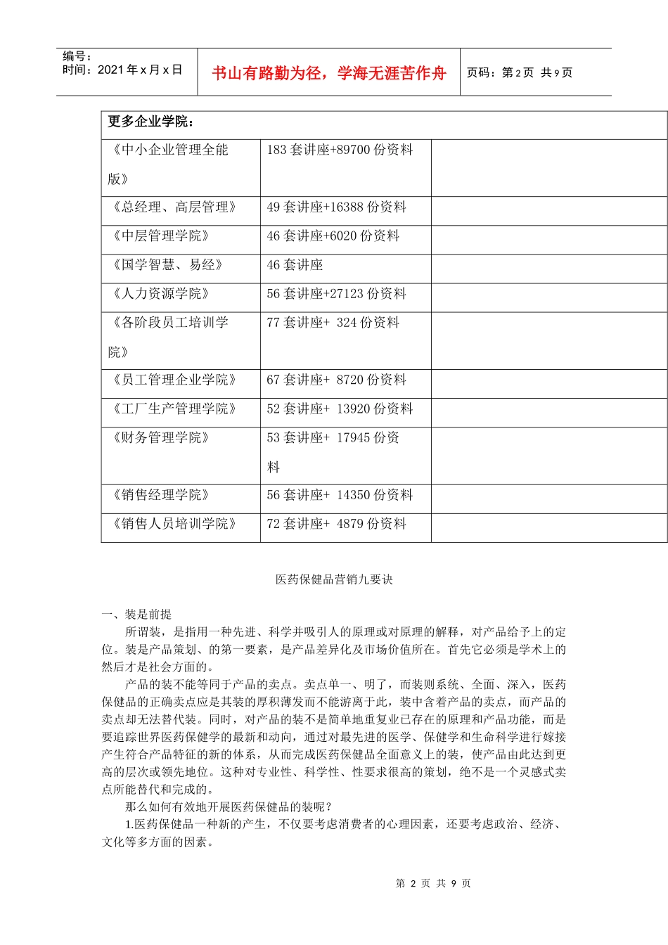 现代医药保健品营销秘诀讲义_第2页