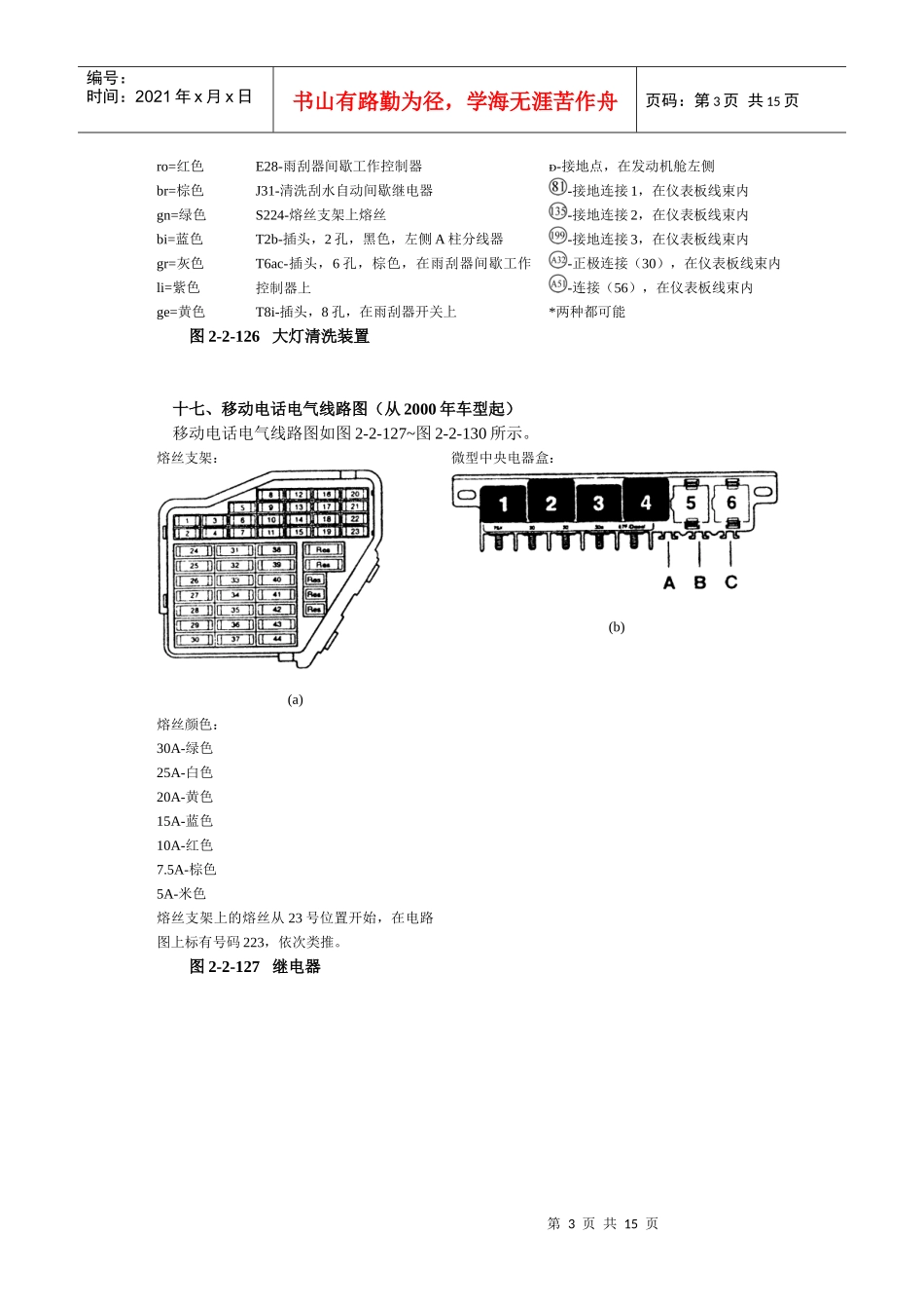 汽车大灯清洗装置电气线路图_第3页