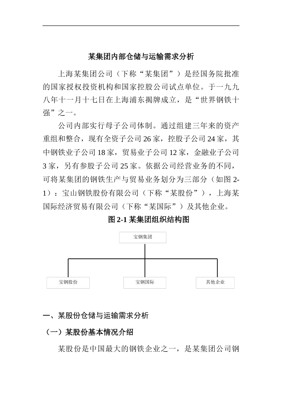 某集团内部仓储与运输需求分析_第1页