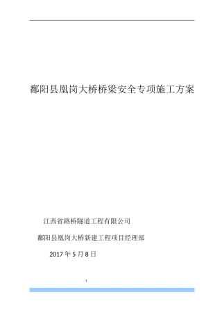 某大桥桥梁安全专项施工方案