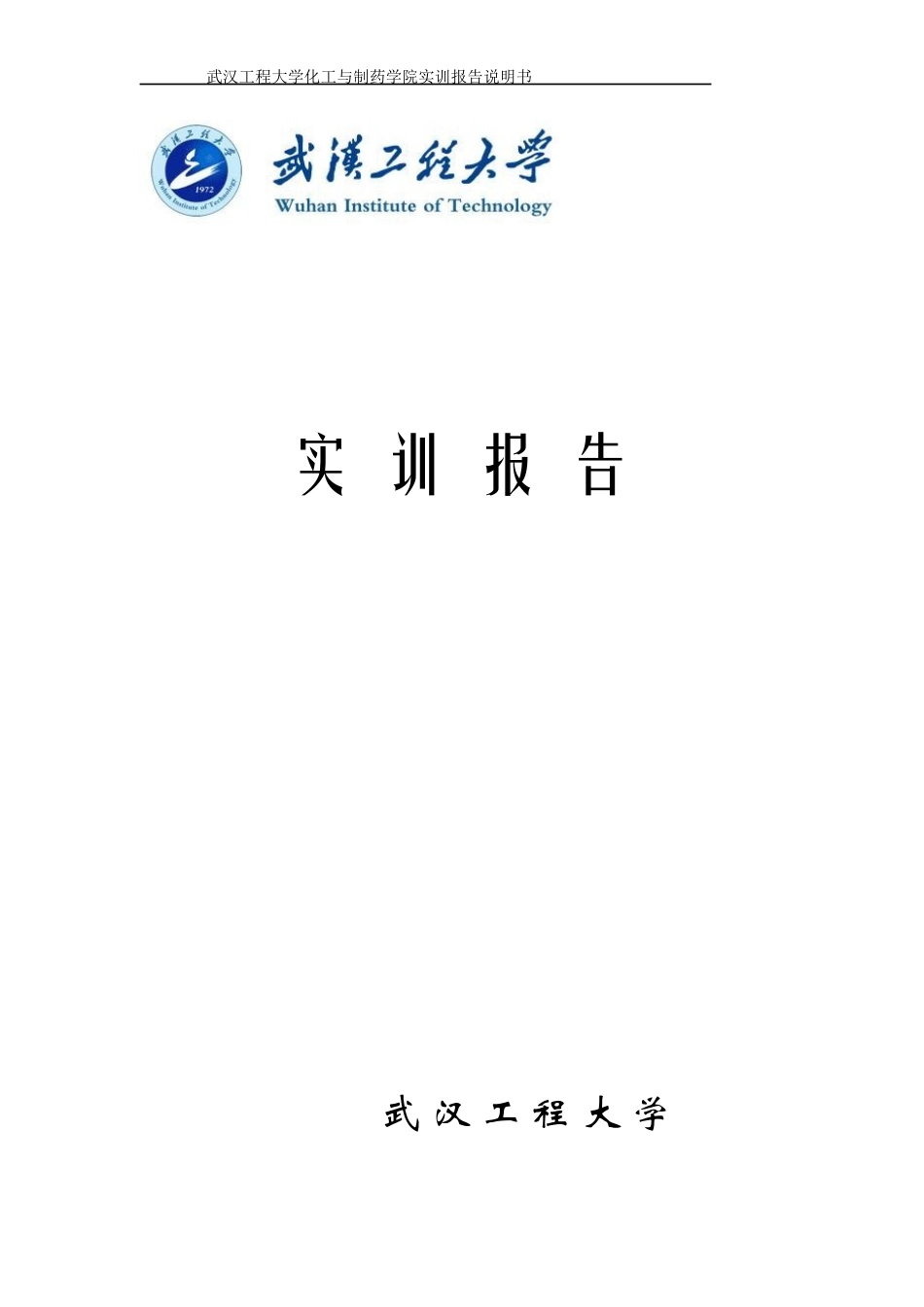 武汉工程大学化工与制药学院实训报告_第1页