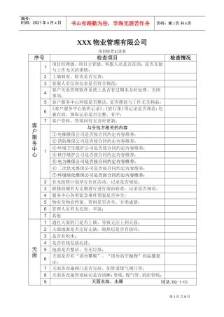 物业公司项目整改检查表(DOC7页)