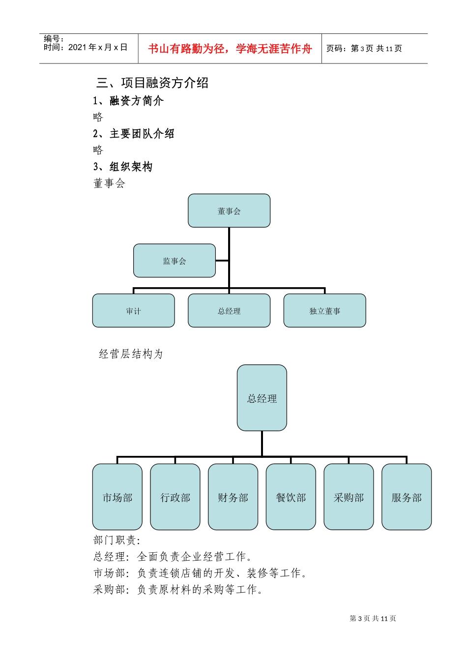 源生态绿色概念食品餐饮连锁店商业计划书(DOC18页)_第3页