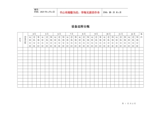 煤炭行业-机动部-设备运转台账表