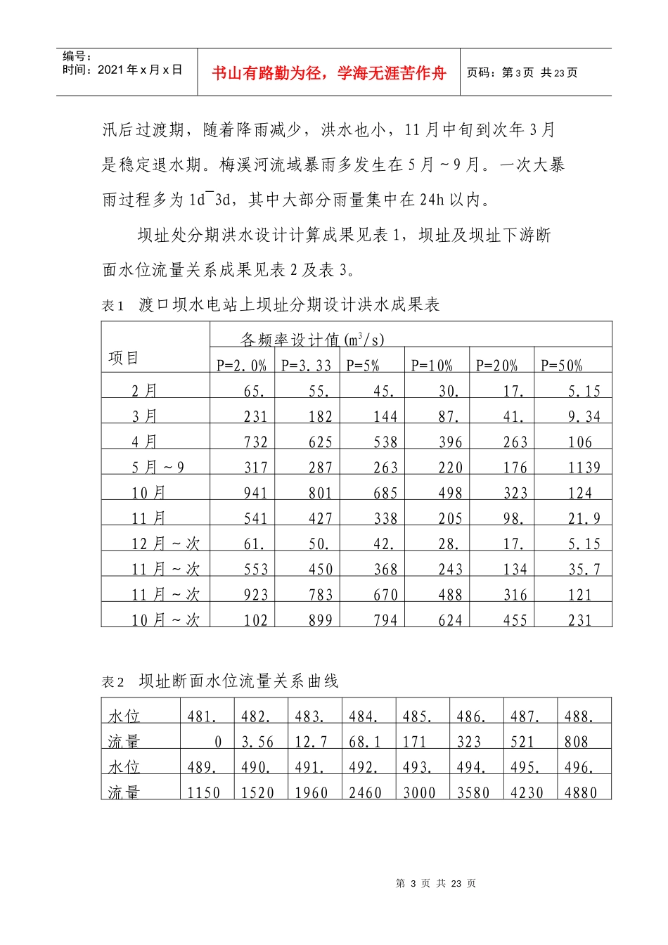 渡口坝水电站大坝枢纽土建工程_第3页