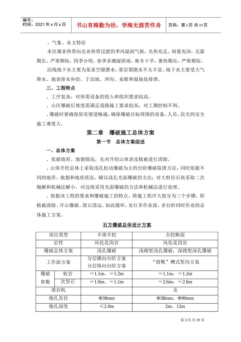 某高速公路路基爆破施工组织设计(DOC21页)_第3页