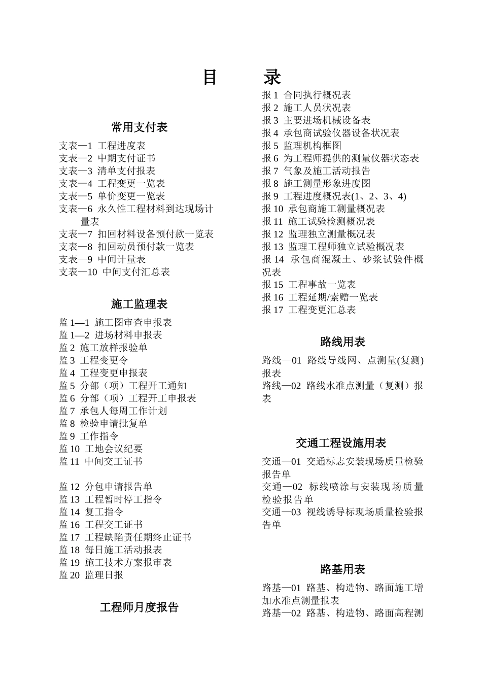 某公路改建工程监理使用表格汇编_第3页