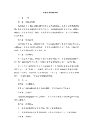 资金预算作业细则