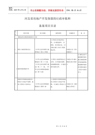 河北省房地产开发保留的行政审批和