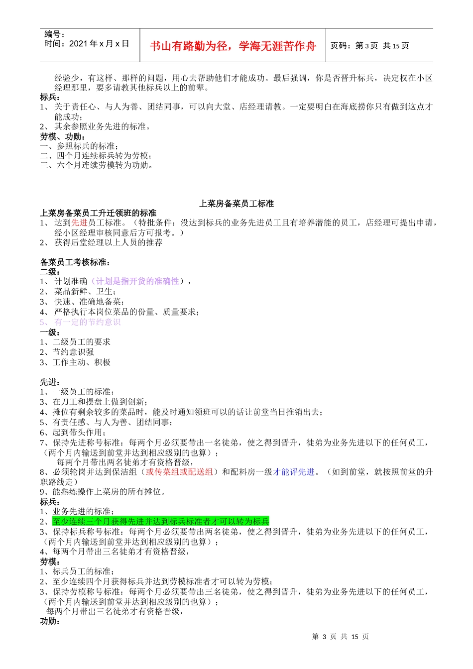 某餐饮公司后堂员工标准概述_第3页