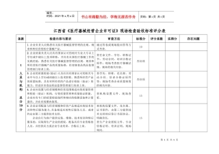 江西省《医疗器械经营企业许可证》现场检查验收标准评分表doc
