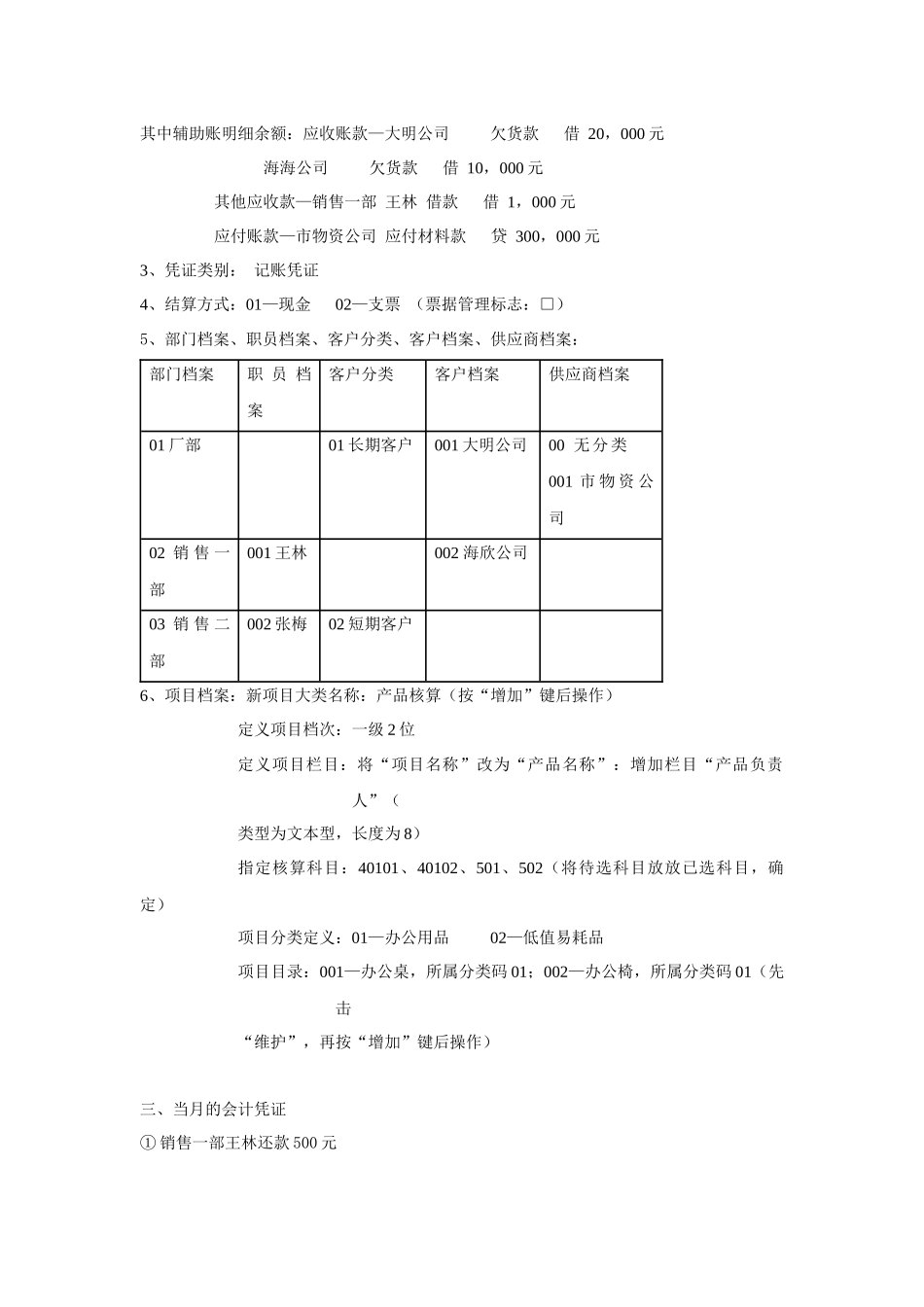 用友帐务报表上机实习资料_第3页
