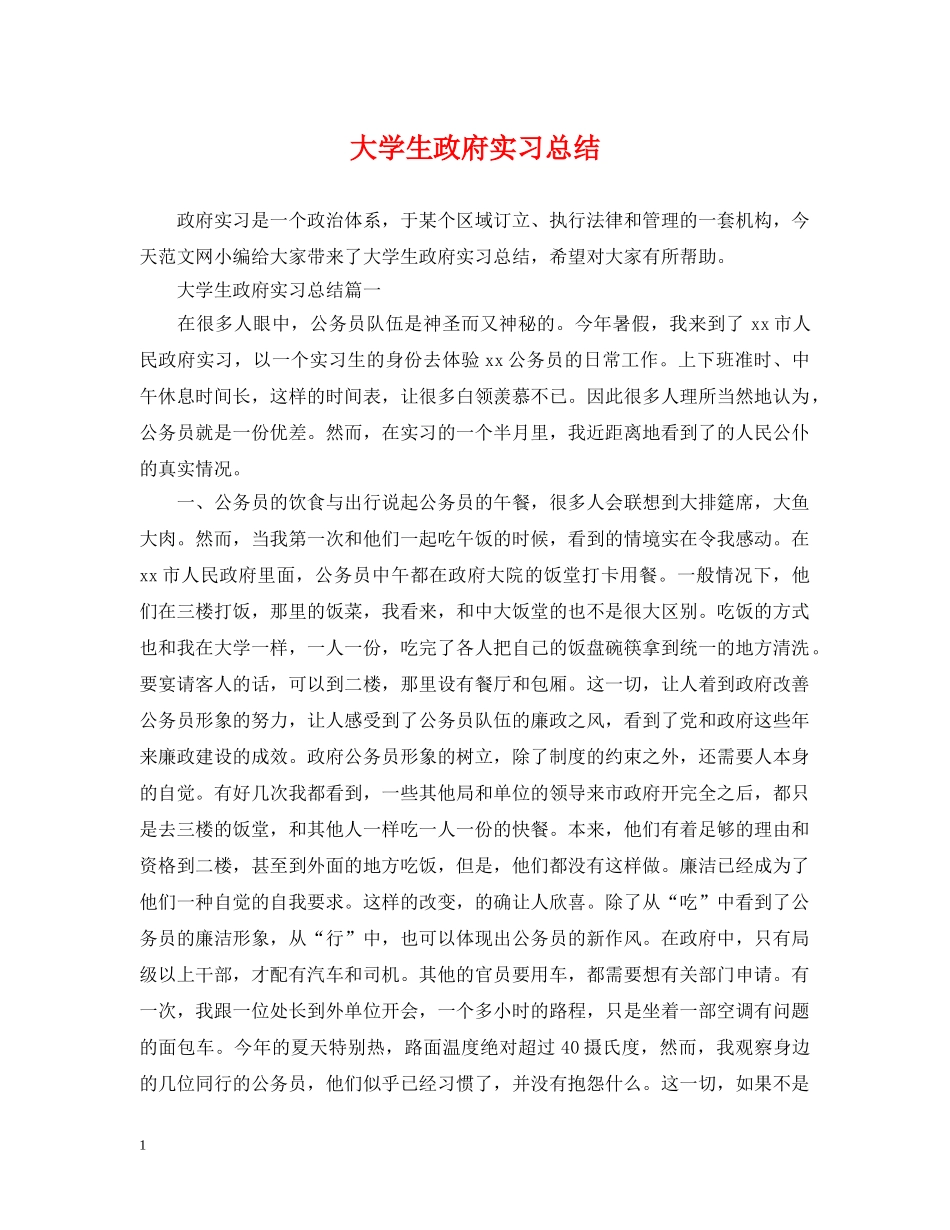 大学生政府实习总结 _第1页