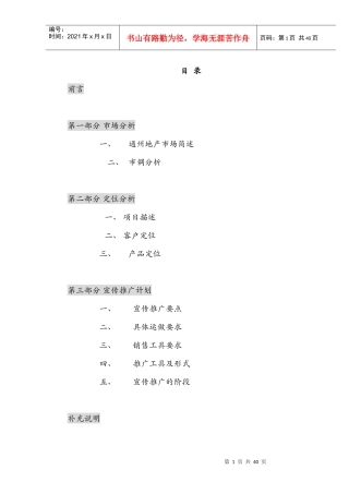 某房地产经纪公司项目策划报告