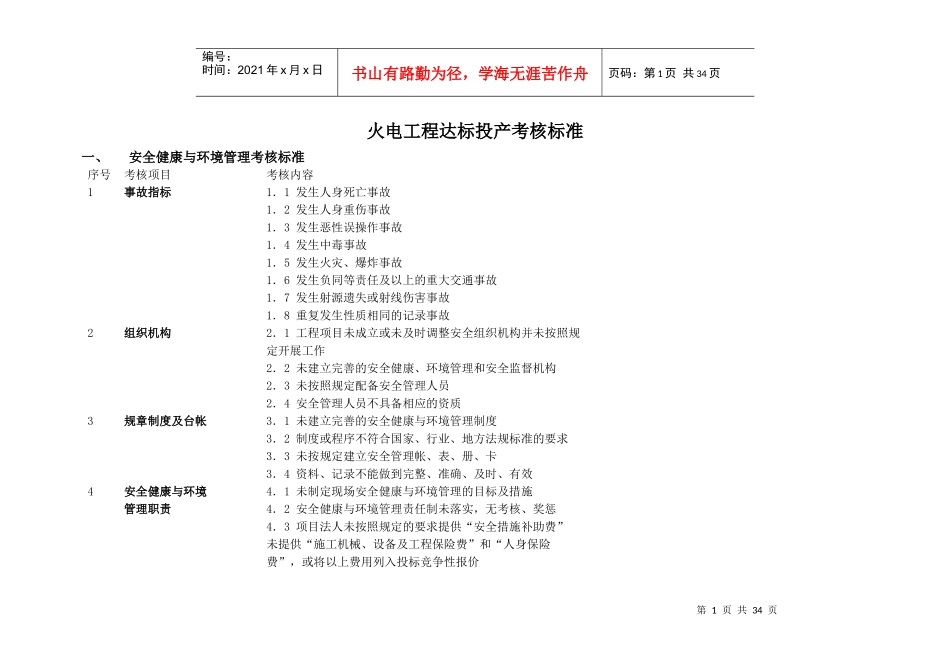 火电工程达标投产考核标准_第1页
