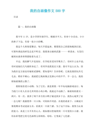 我的自画像作文500字