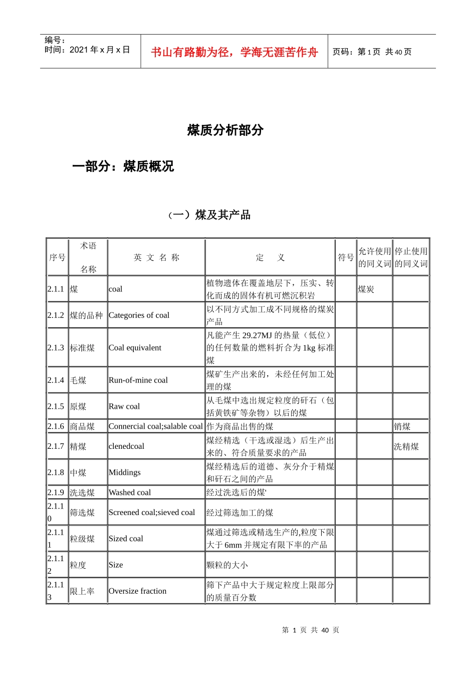 煤的特性、分析_第1页