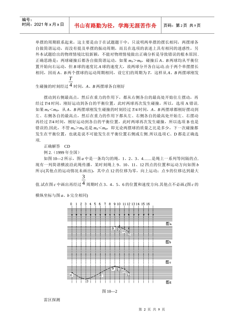 机械振动和机械波考试要点_第2页
