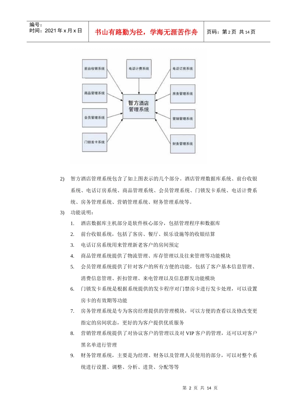 智方酒店管理系统应用方案（DOC 14页）_第2页