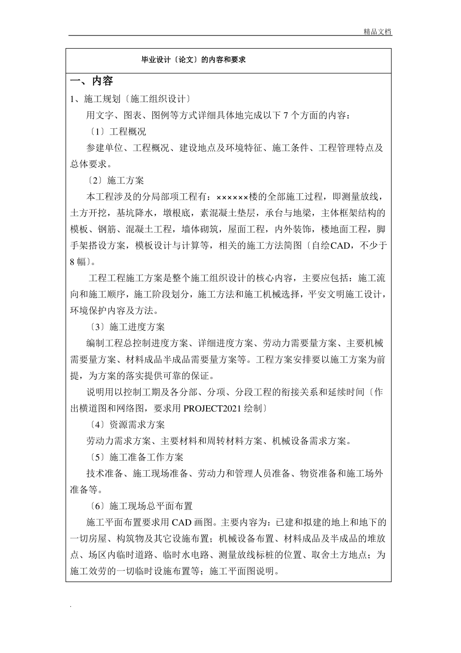 毕业设计任务书施工组织设计_第2页