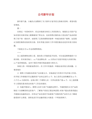 公司新年计划 