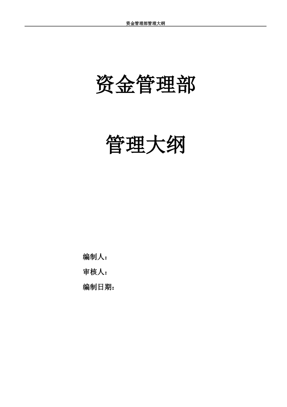 某通信企业资金管理部挂尼龙大纲_第1页