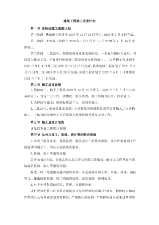 建筑工程施工进度计划