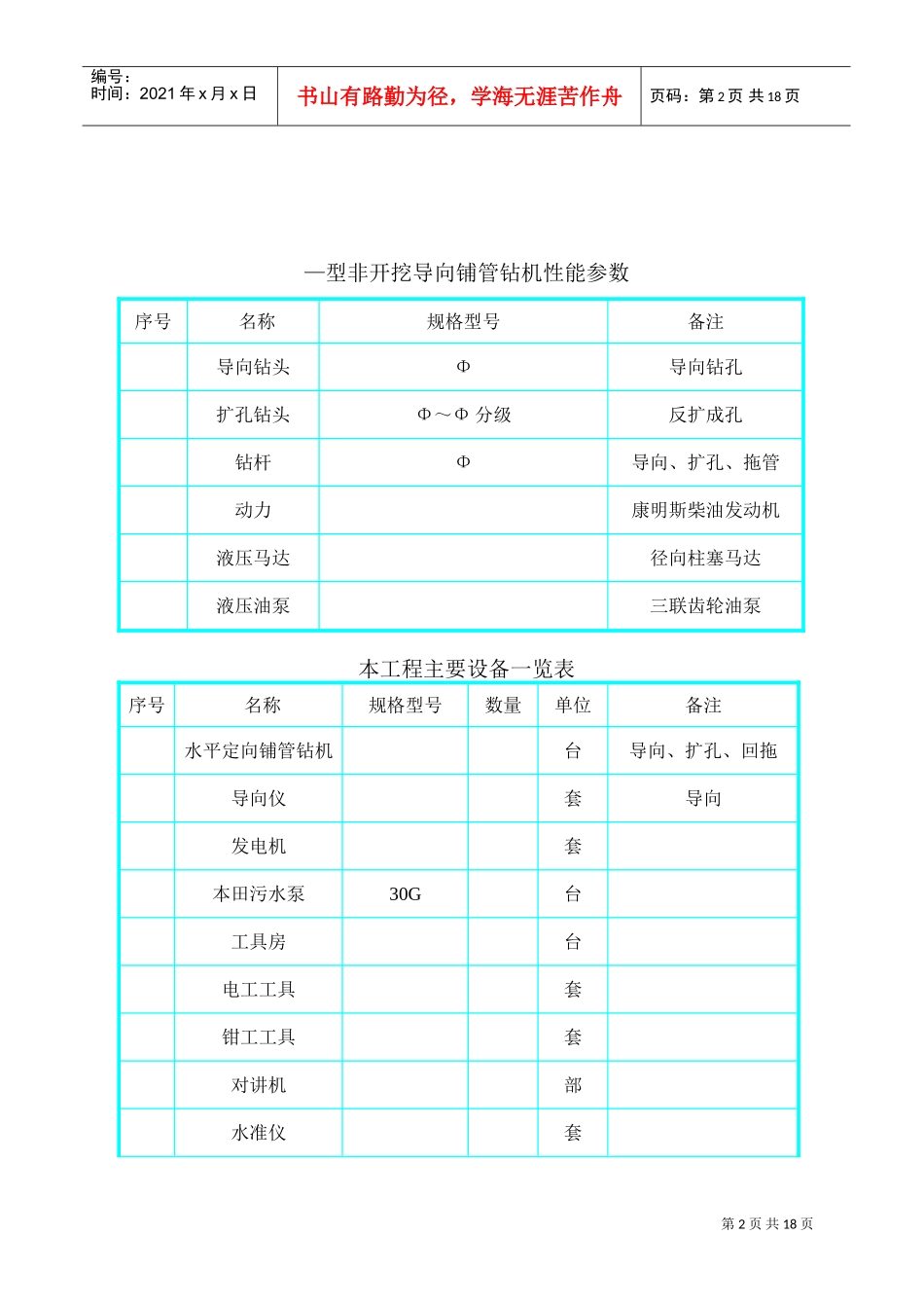 污水管工程拖管法施工组织设计方案(DOC26页)_第2页