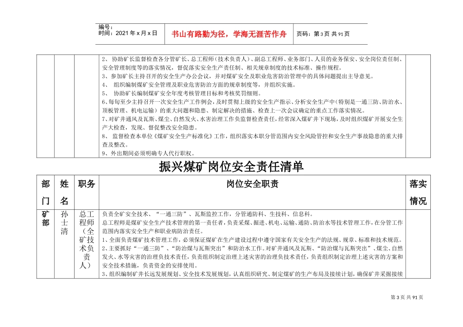 煤矿岗位安全责任清单(定稿)(DOC96页)_第3页