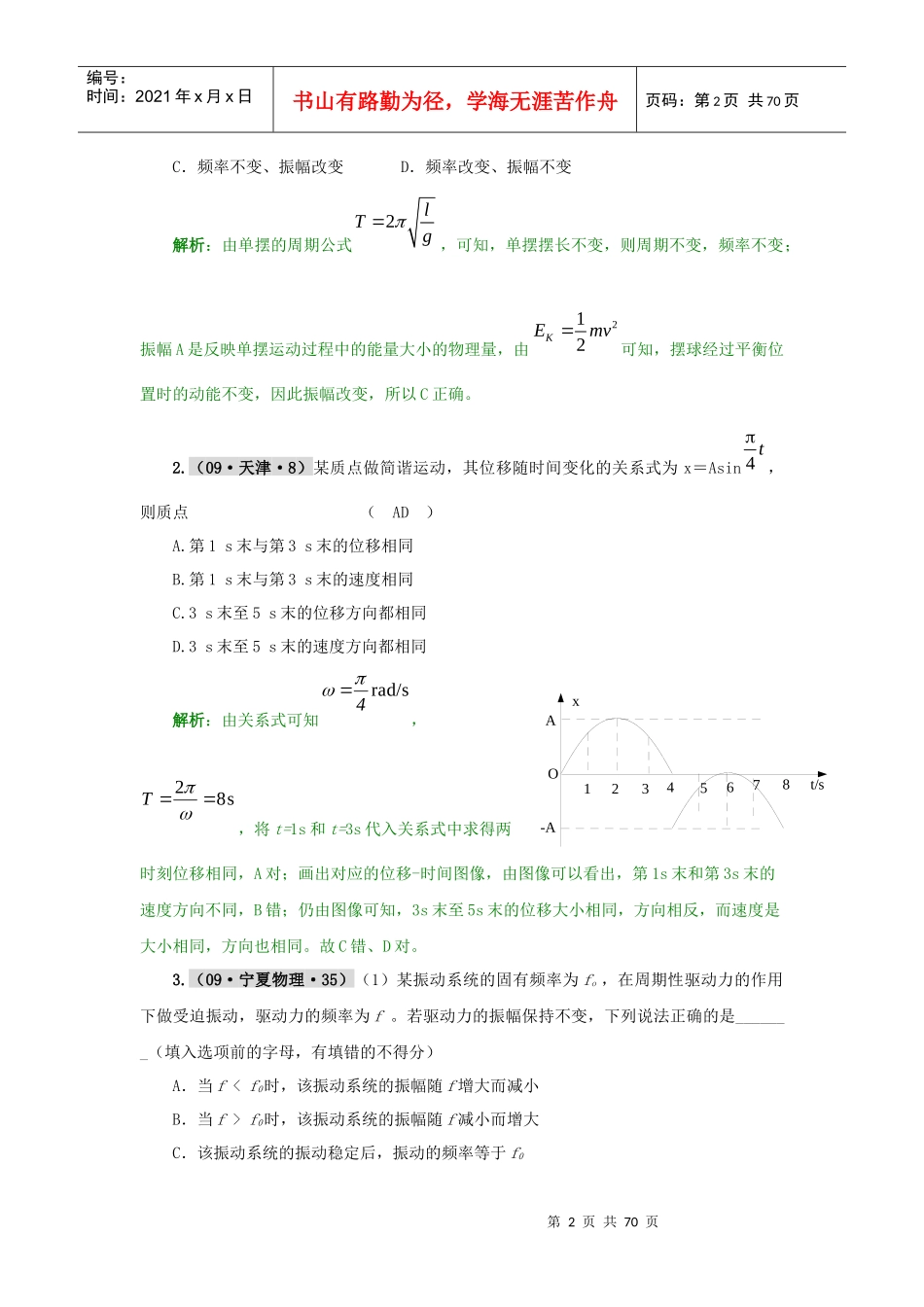 机械振动、机械波复习资料_第2页