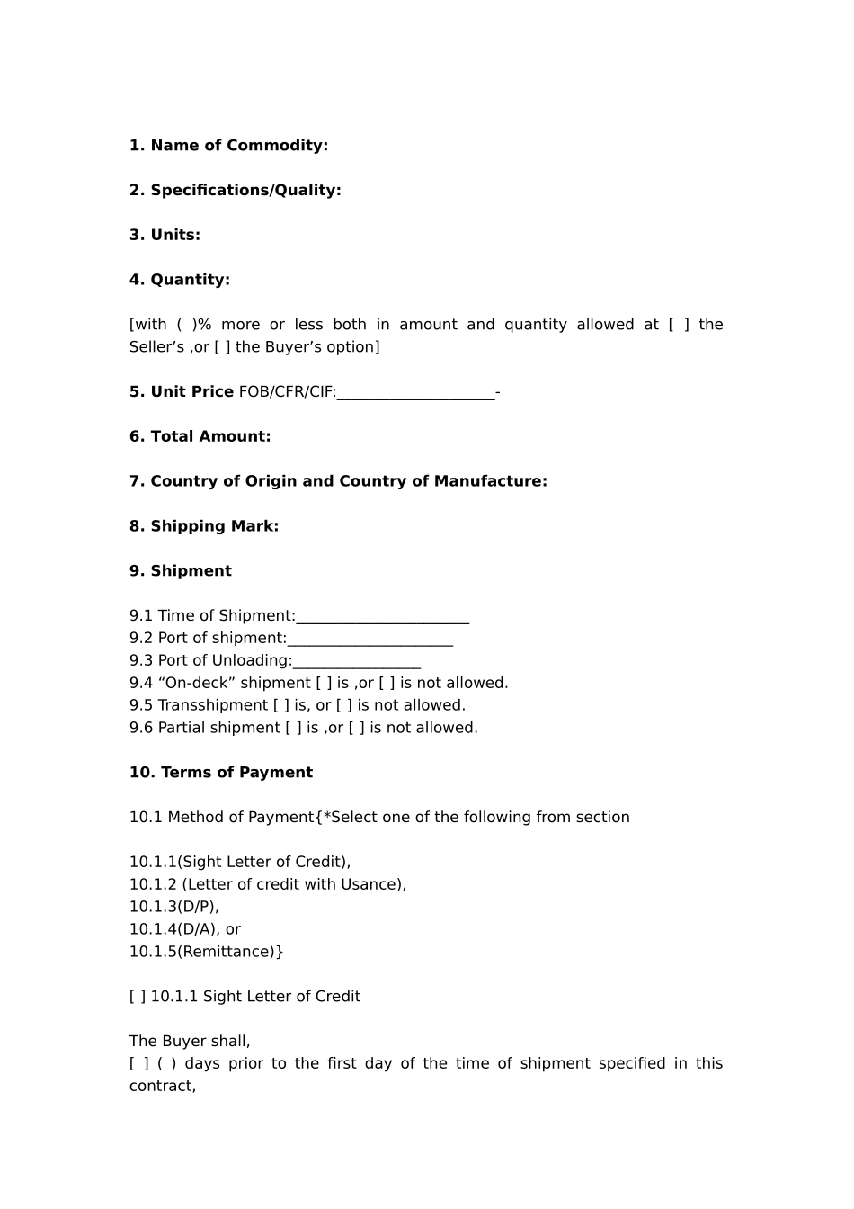 中日国际贸易合同范本(MODEL TERMS OF CONTRACTS)_第2页
