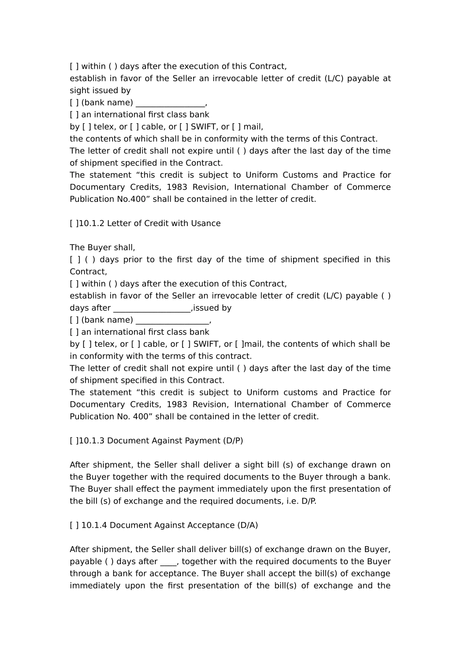 中日国际贸易合同范本(MODEL TERMS OF CONTRACTS)_第3页