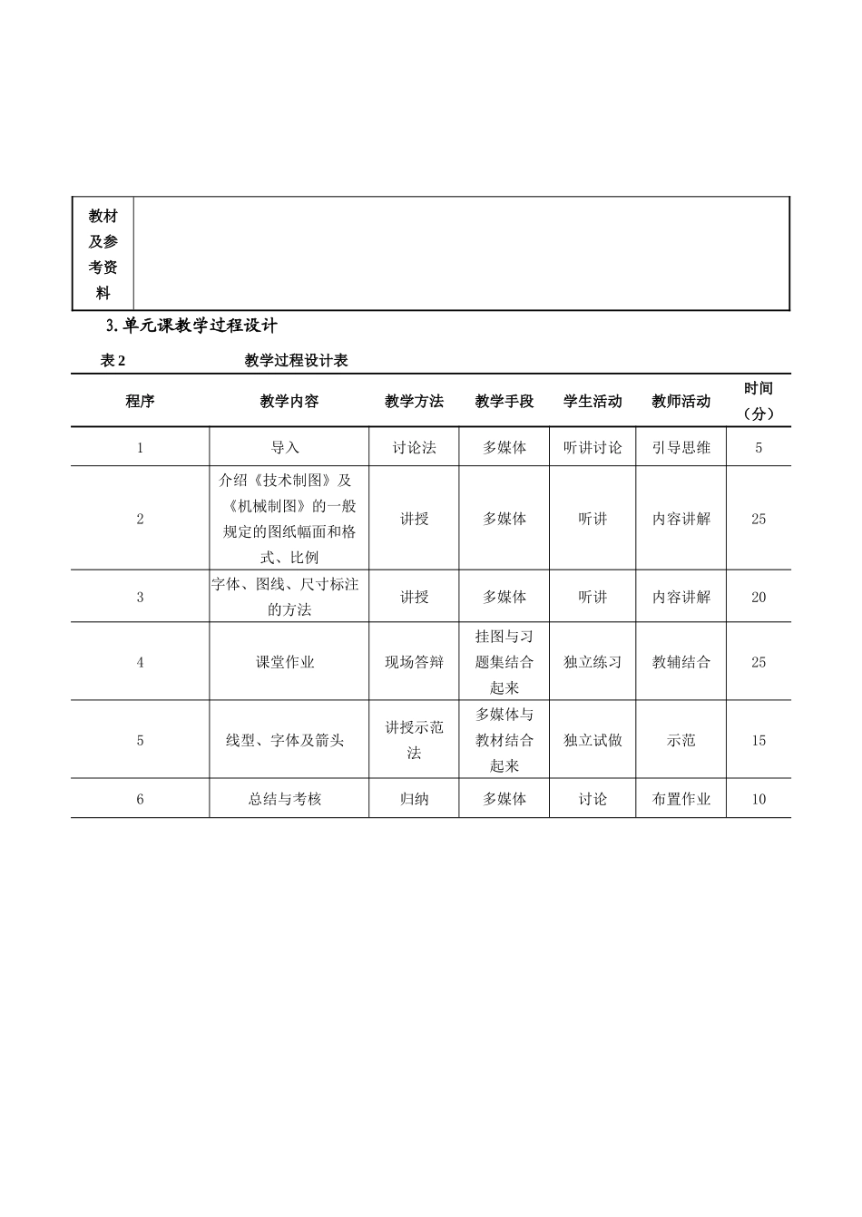 机械制图单元课教学设计_第2页