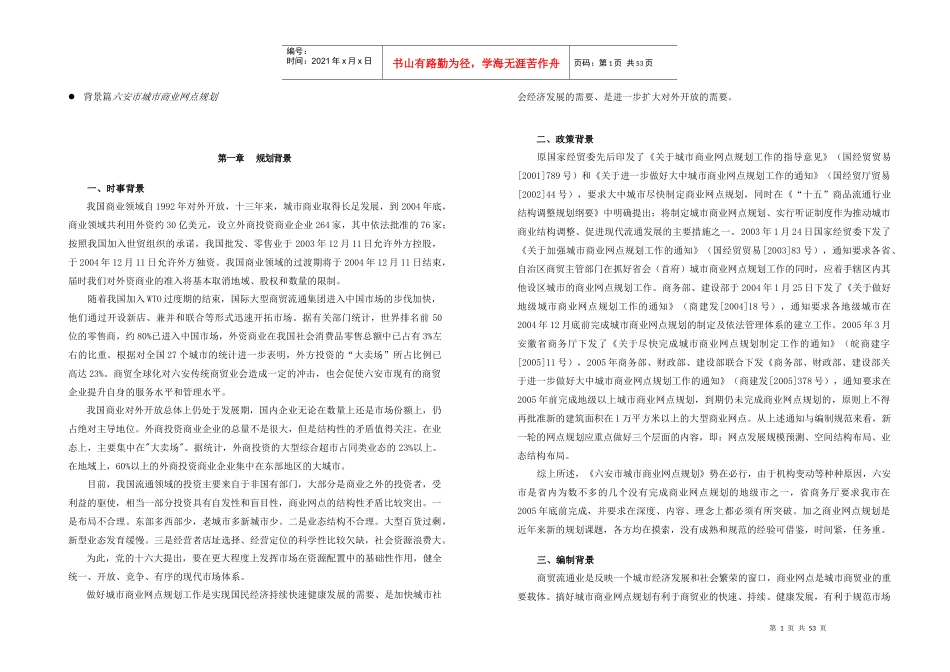 某城市商业网点规划策划方案_第1页