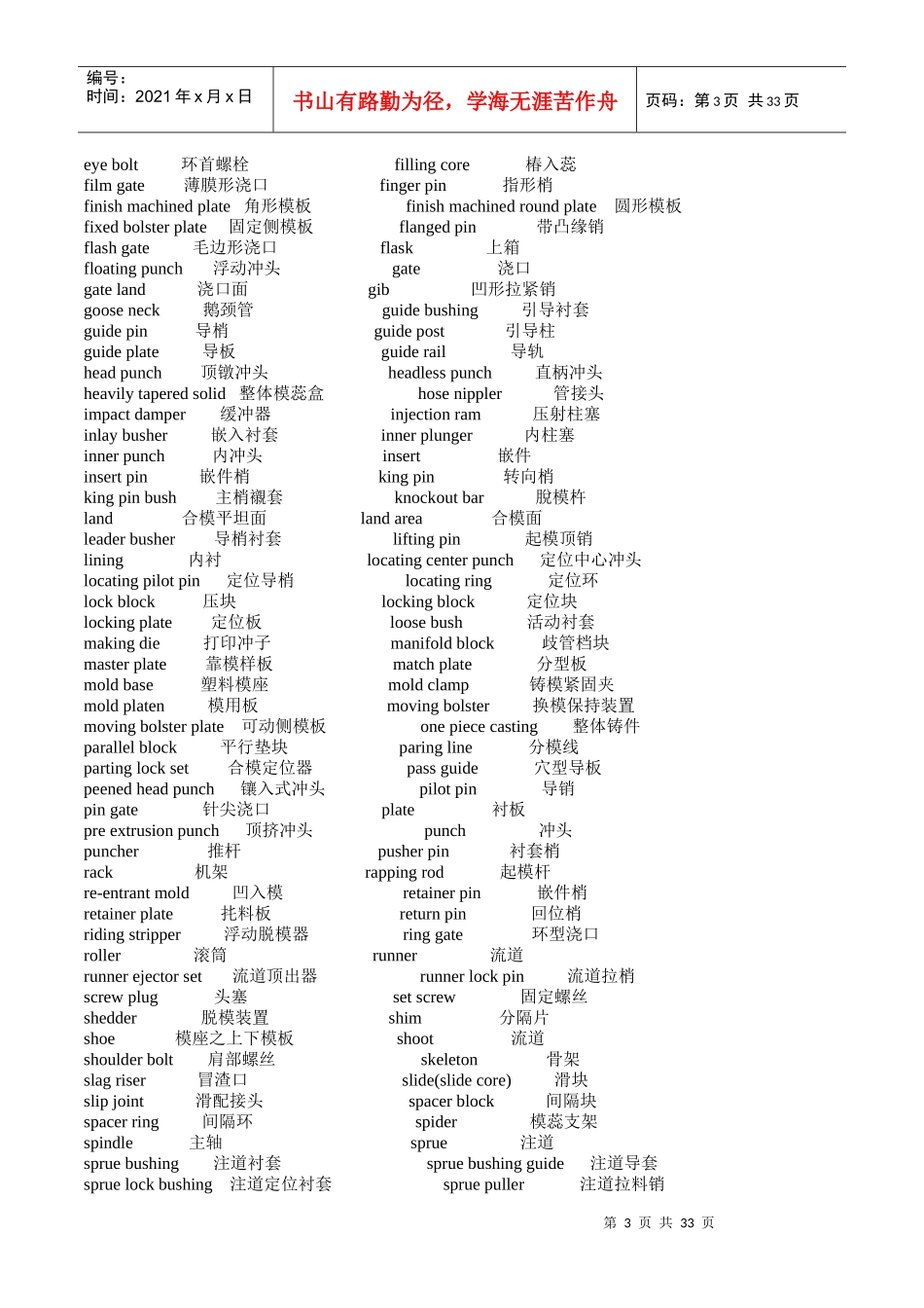 模具技术用语汇总_第3页