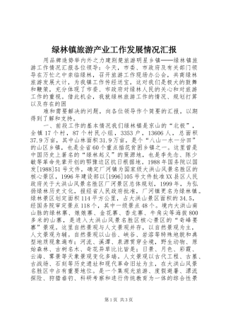 绿林镇旅游产业工作发展情况汇报 (12)