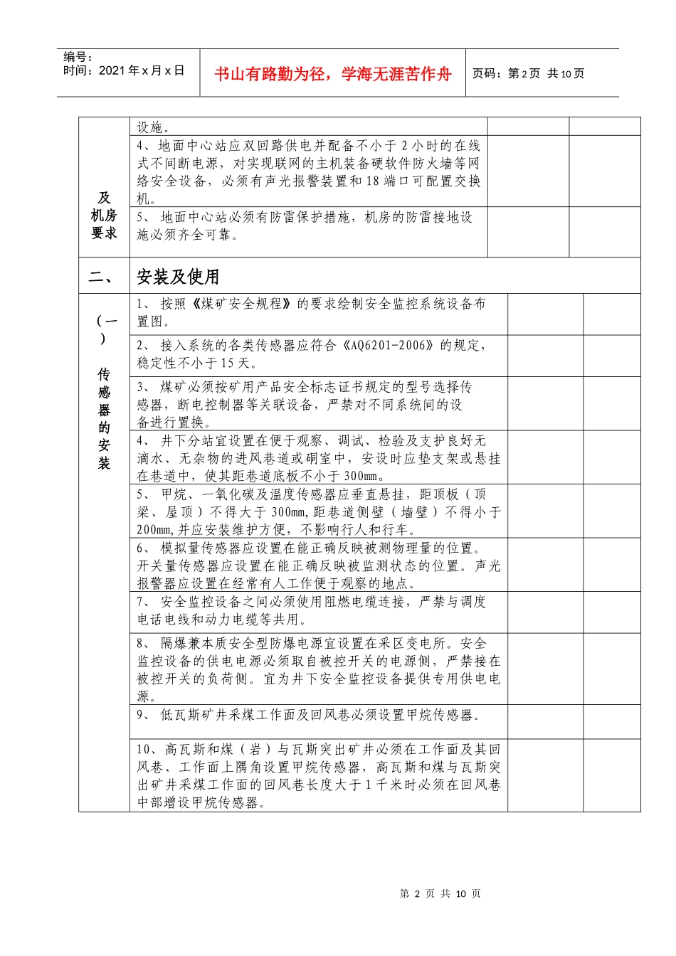 晋城市煤矿安全(瓦斯)监控系统验收标准1_第2页