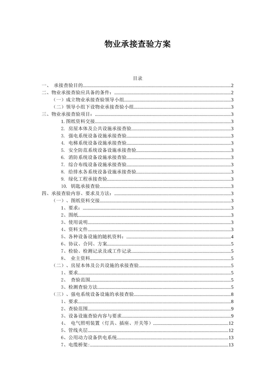 物业承接查验方案_第1页