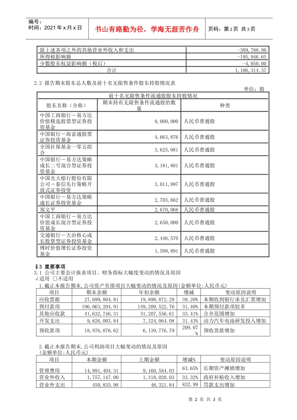 湖南科力远新能源股份有限公司XXXX年第一季度报告正文-_第2页
