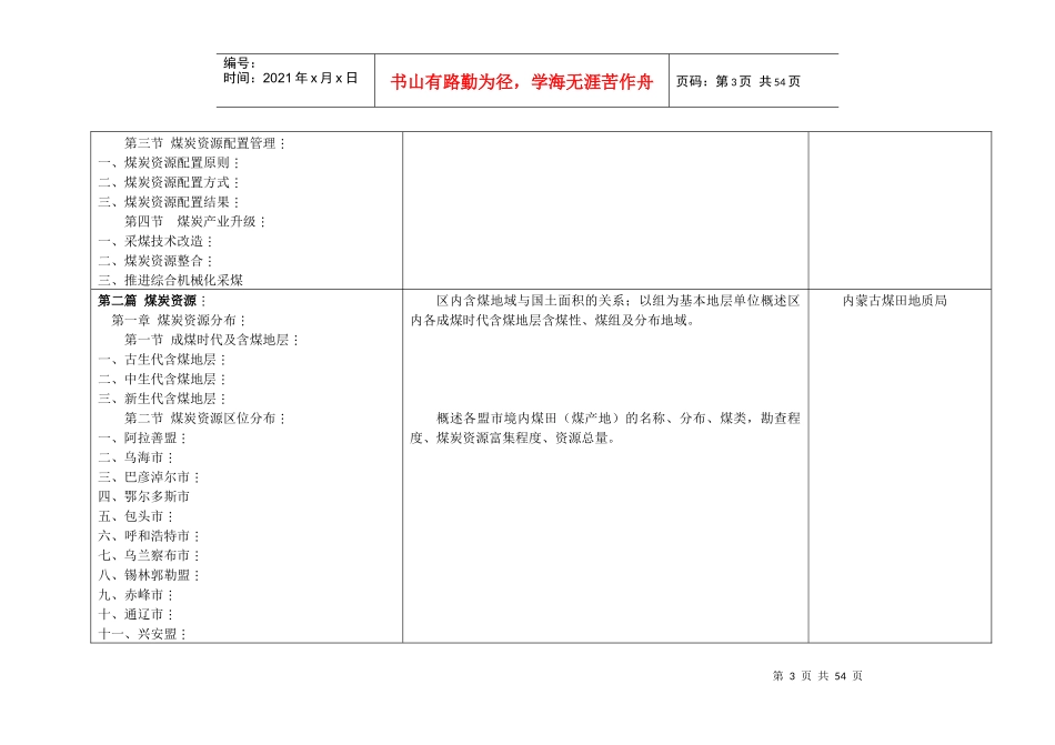 煤炭志编纂大纲及任务表XXXX0429_第3页