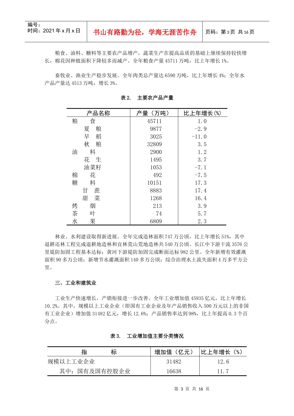某年度国民经济和社会发展统计公报_第3页