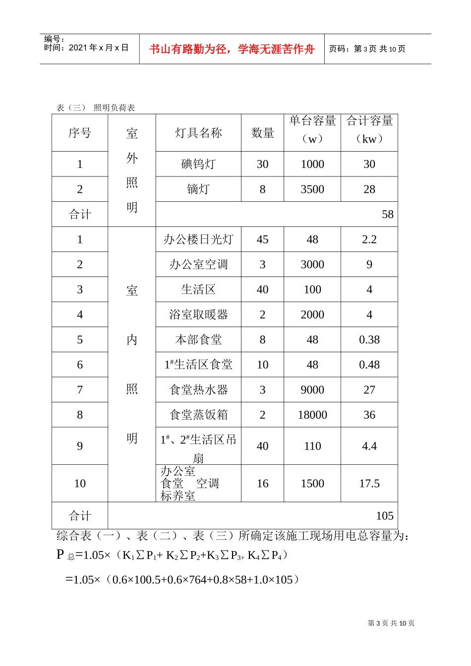 桥梁用电施工组织设计(DOC10页)_第3页
