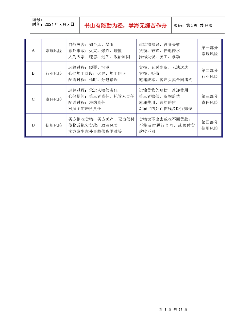 深圳市XX物流股份有限公司一揽子保险建议书_第3页