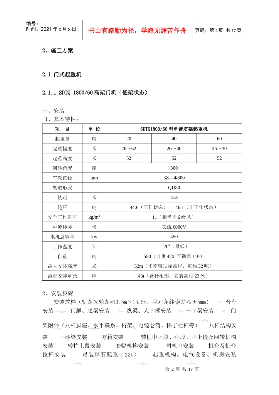 水利水电建筑用大型门塔机安装_第3页